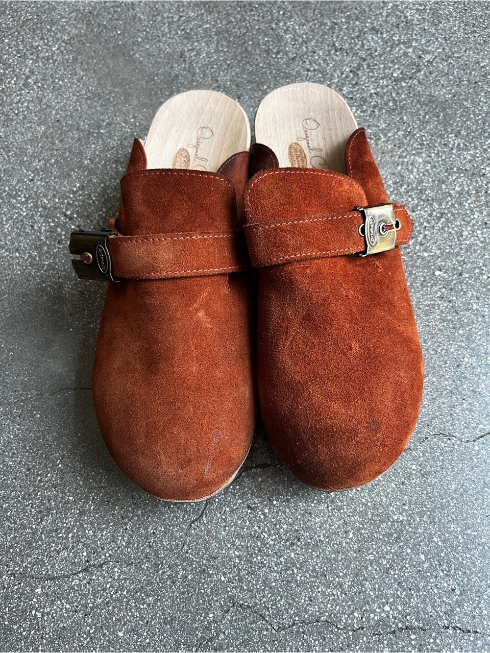 Dr Scholl’s Original Collection Suede Slip-On Clogs with Buckle